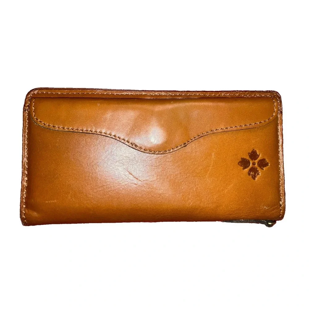 Patrica Nash Valentia Wallet Magnet Snap Smooth Tan‎ Leather $119 2 Piece